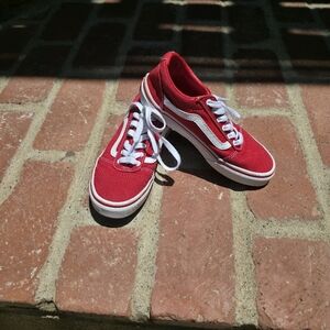 Vans Sk8 Lows Kids 3 Red White Sneakers Skate Shoes